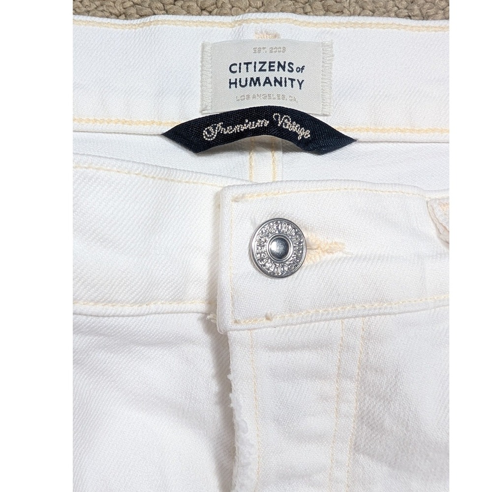 Citizens of Humanity Emerson Slim Boyfriend Jeans 28 White Distressed Denim‎ - Picture 8 of 12